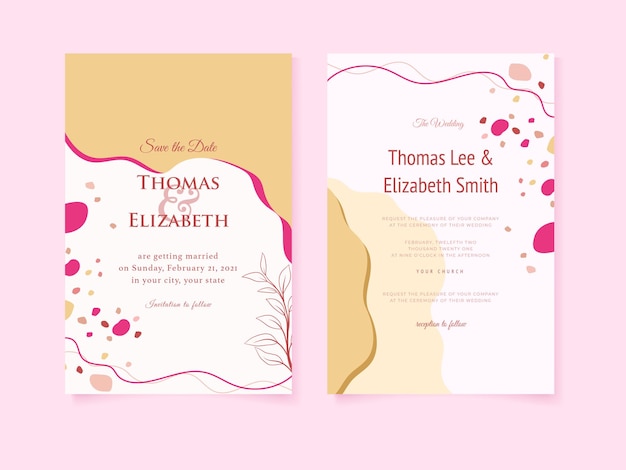 Vector elegant floral wedding background template design