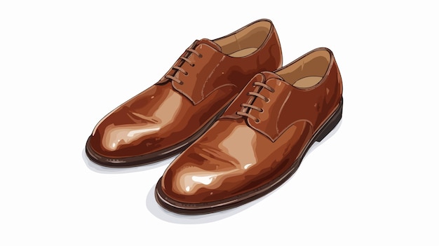 Vector elegant pair of brown shoes on white background