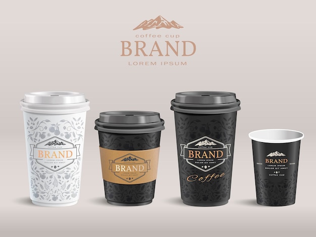 Vector elegant paper coffee cup design