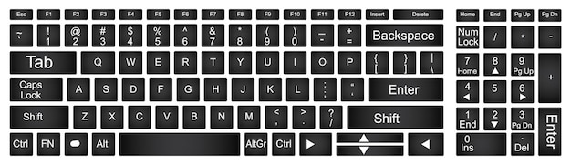 Vector elegant vector keyboard design combining style and functionality