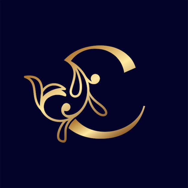 elegante gouden koninklijke schoonheid logo letter C