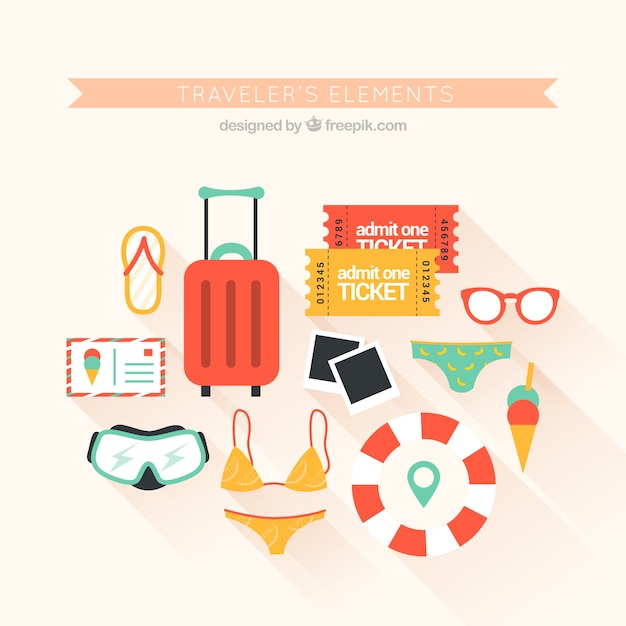 Vector elements to travel collection