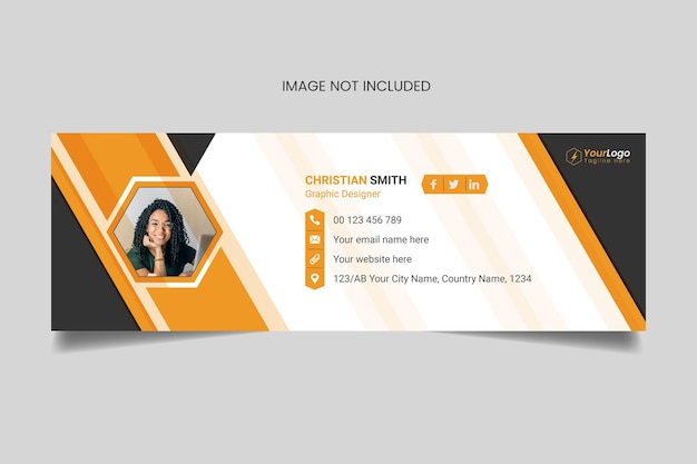 Email signature template or email footer and personal social media cover design