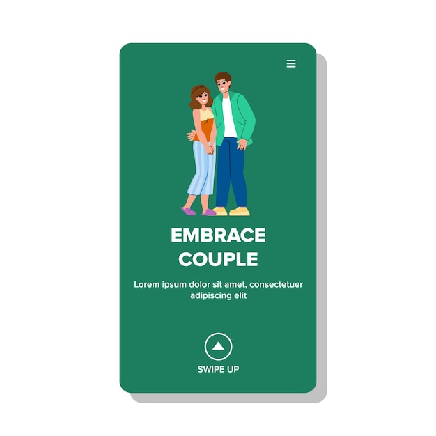 Embrace couple vector