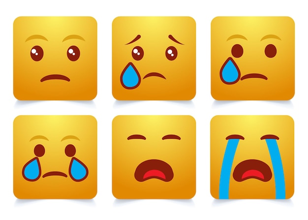 Emoji face emotion emoji's vector cartoon emoji's set emoticons reaction for social media