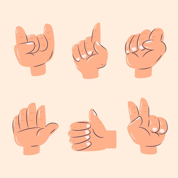 Emoji hands element set