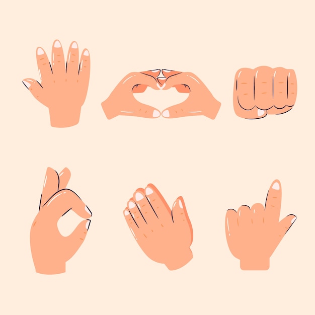 Emoji hands element set