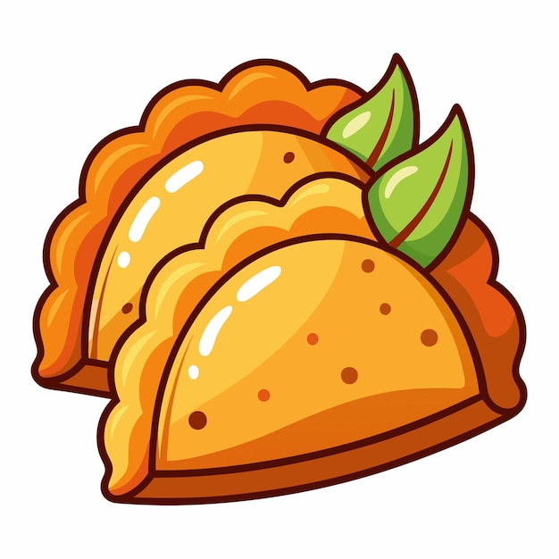 Vector empanadas clipart cartoon style vector illustration