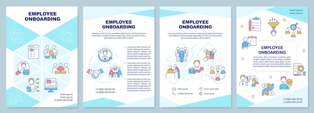 Employee onboarding turquoise brochure template