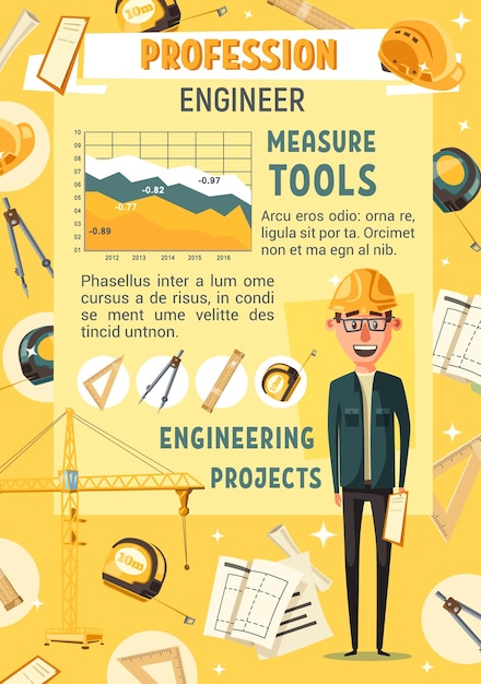 Vector engineer or builder man industrial tools