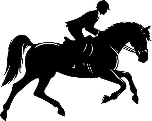 Vector a equestrian sport man rider horse black silhouette vector black color silhouette 7