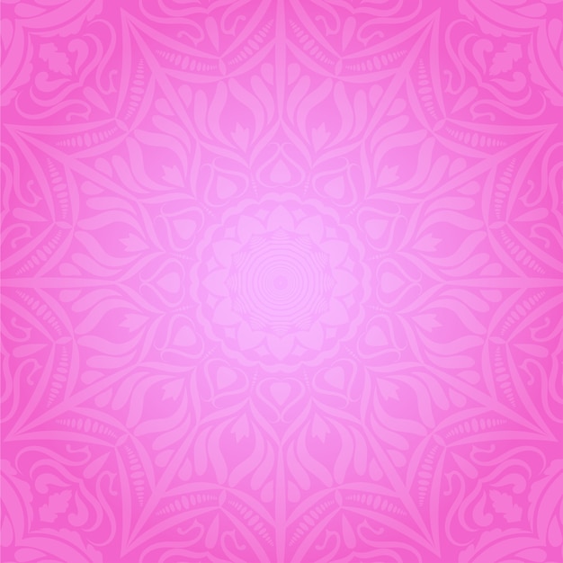 Ethnic decorative round element  pink soft background