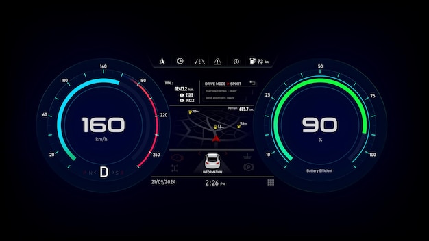 Vector ev car panel dashboard 004