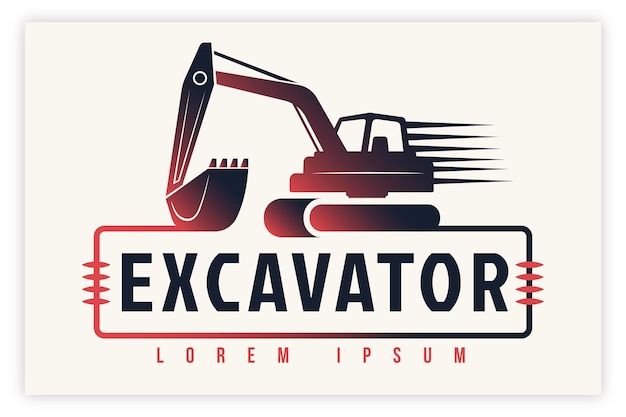 Excavator construction logo concept