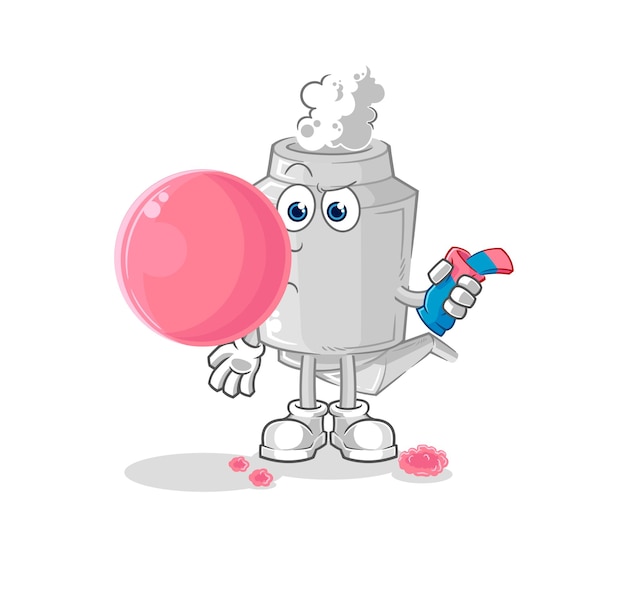 Exhaust chewing gum vector cartoon character