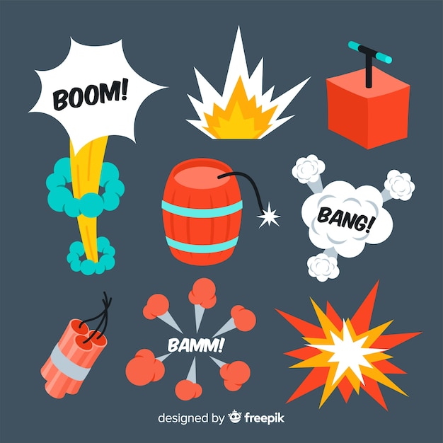 Vector  explosion effect collection cartoon design