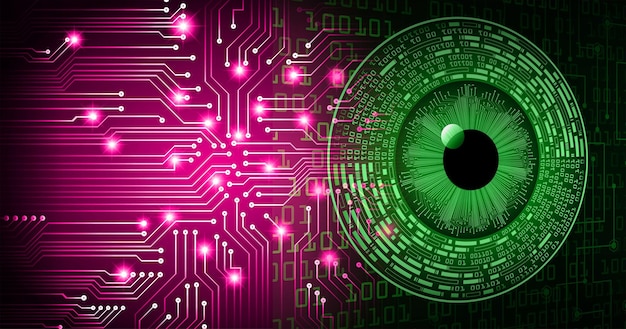 eye cyber circuit future technology concept background