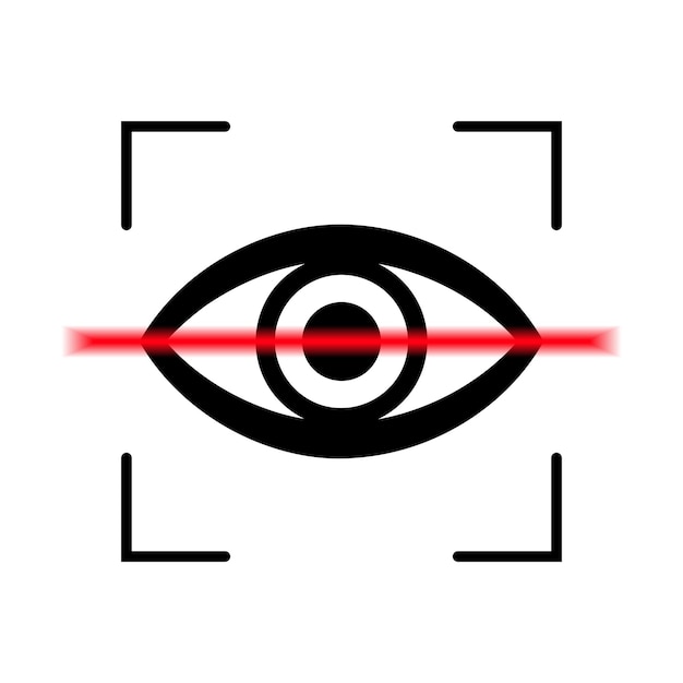 Vector eye scan icon retina scan concept black vector logo