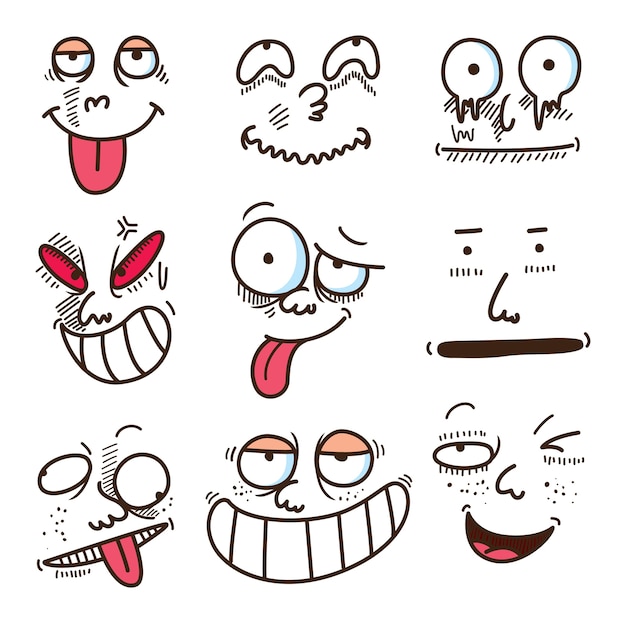 Face expression cartoon