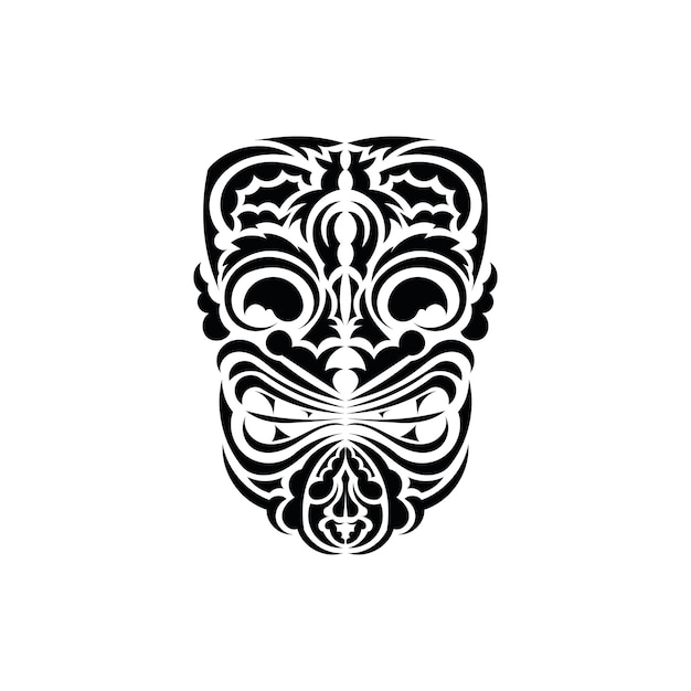 The face of a viking or orc Traditional totem symbol Maori style Vector over white background