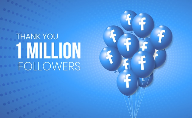 Vector facebook 3d balloons collection for banner and milestone achievement presentation