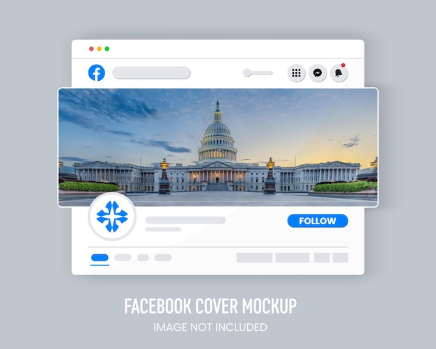 Vector facebook cover page mockup design