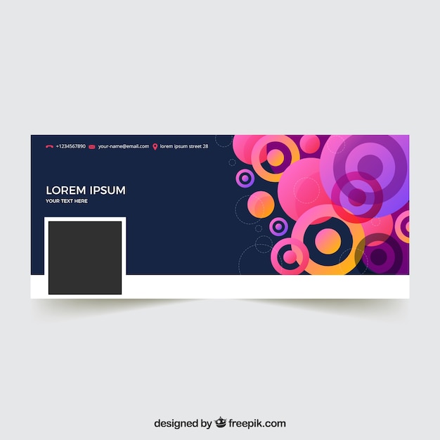 Vector facebook cover with abstract design of circles