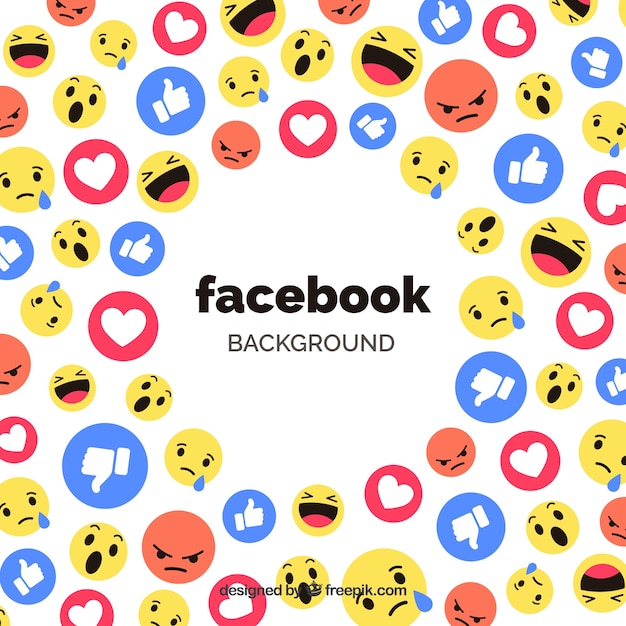 Facebook icons background with flat design