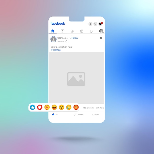 Vector facebook post mockup template vector