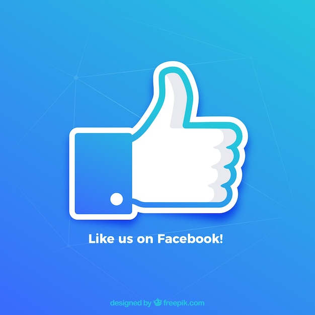 Vector facebook thumb up like background in gradient colors