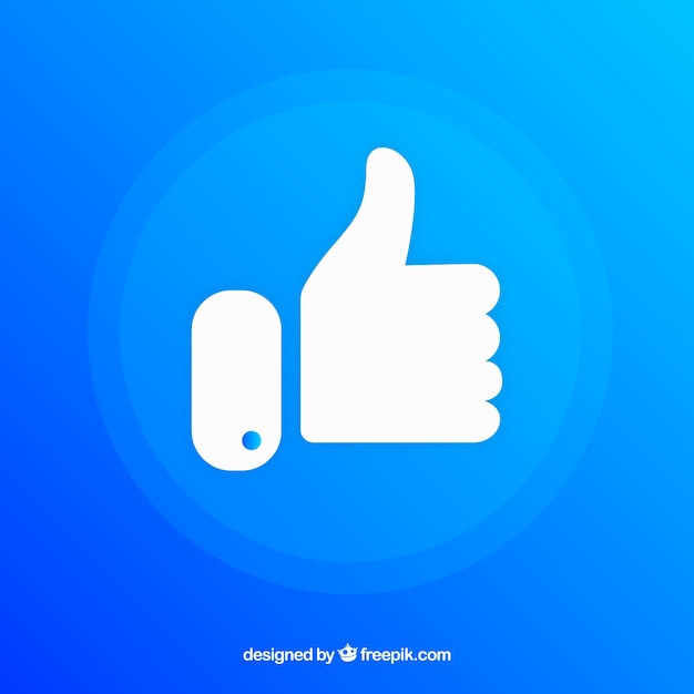 Facebook thumb up like background in gradient colors