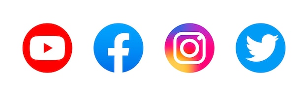 Vector facebook twitter instagram youtube collection of popular social media logo vector editorial illustration rivne ukraine april 10 2023