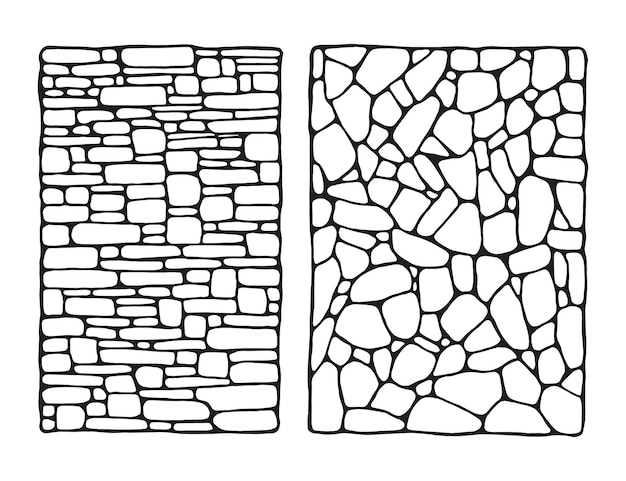 Vector facing stone decorative wall vector sketch isolated