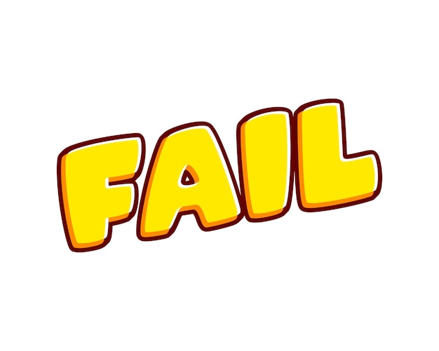 Fail phrase Lose slogan lettering isolated on white colourful text effect design vector Text or inscriptions in English The modern and creative design has red orange yellow colors