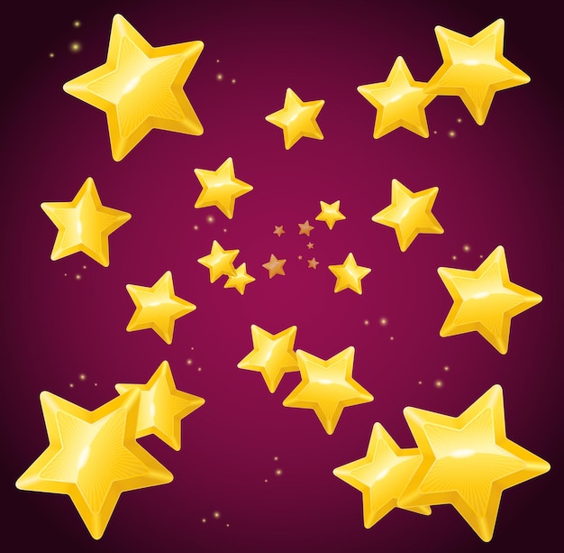 Falling Golden Star Background Wallpaper or Card. Vector illustration