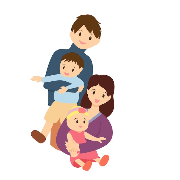 Vector family illustration baby toddler and parents