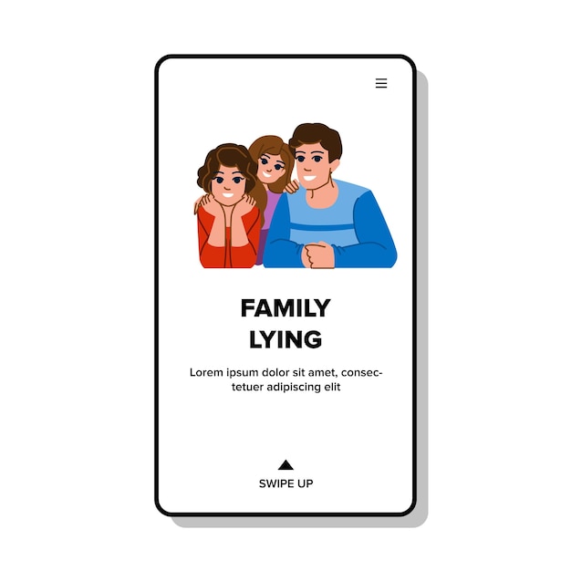 Family lying vector