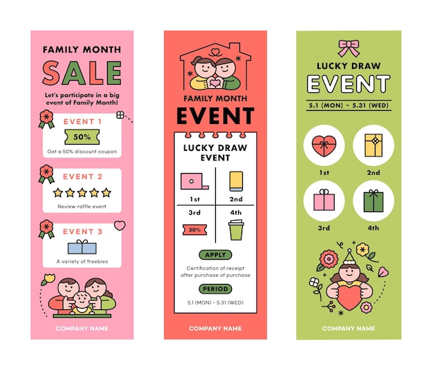 Family month event web banner template