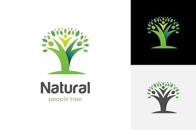 Family People Tree Logo symbol Human Tree Creative Concept Logo Design vector illustration