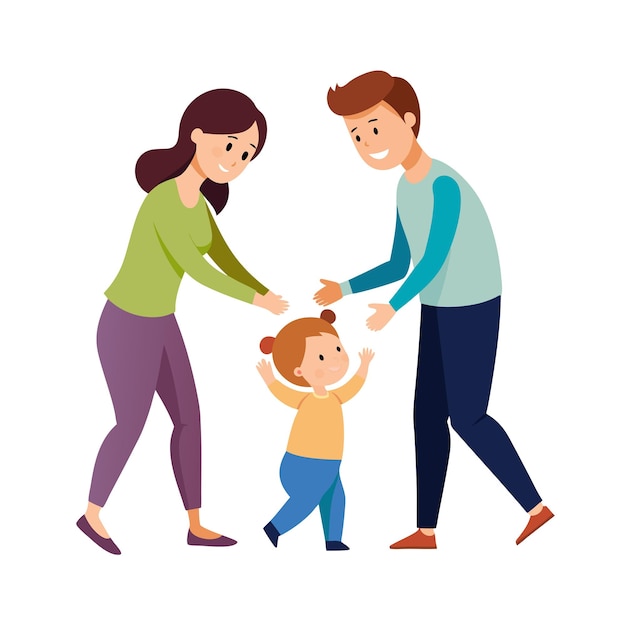 Vector family togetherness parenthood and children vector illustration