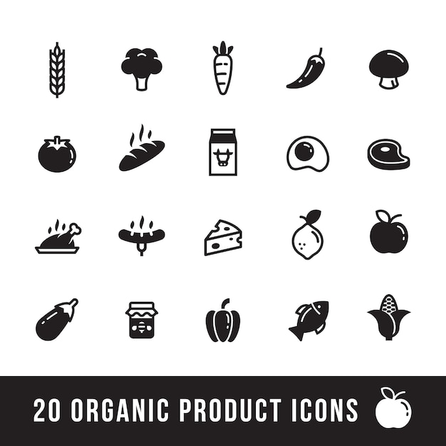 farm and organic product icons