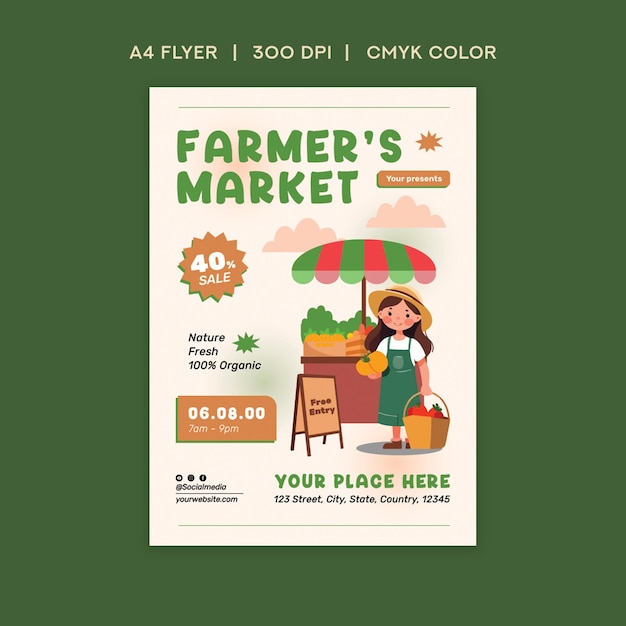 Vector farmers market flyer