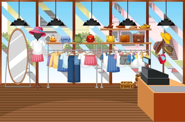 Fashion clothes store background