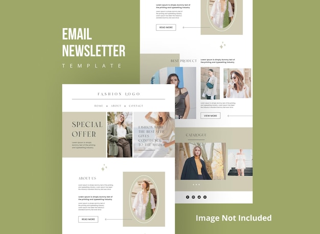 Vector fashion email newsletter template