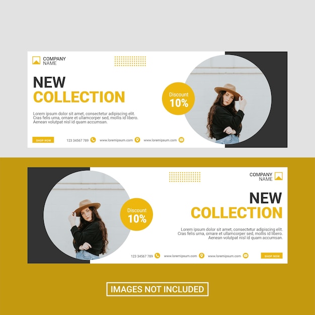 Vector fashion facebook cover page template