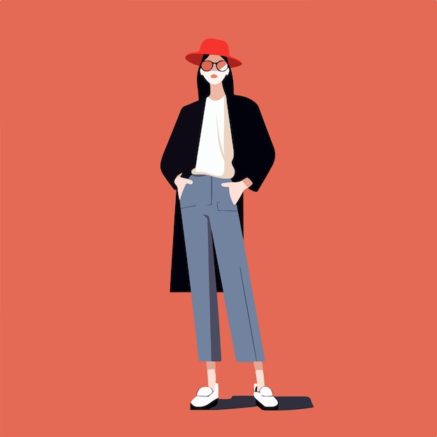 fashion modern woman flat illustration vector