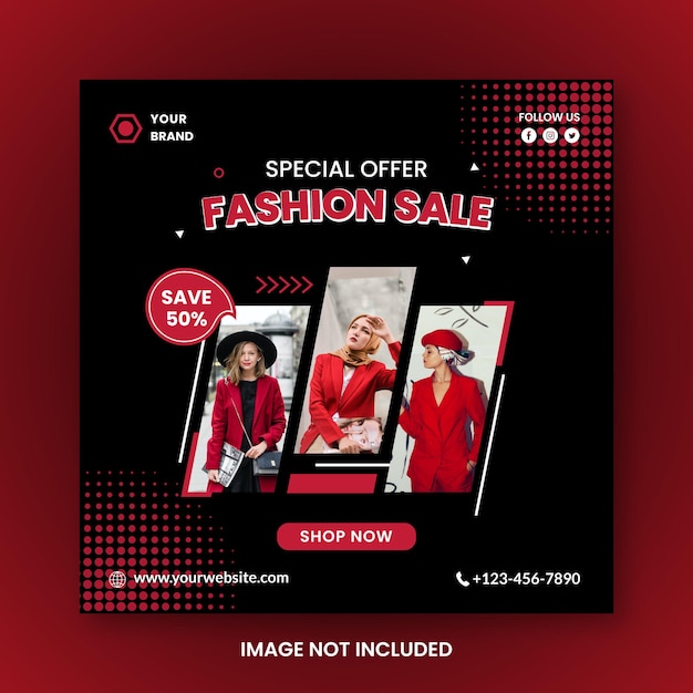 Fashion sale instagram posts template