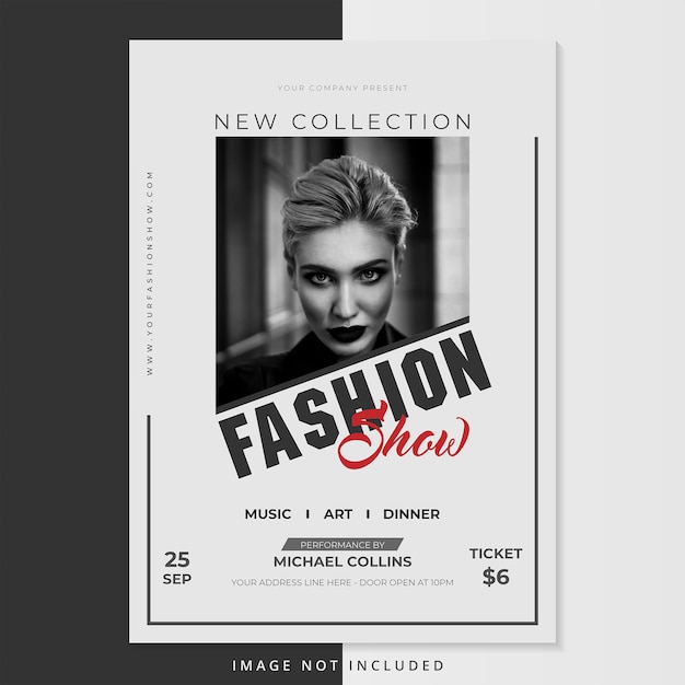 Vector fashion show flyer template