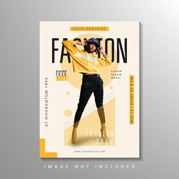 Vector fashion show poster design template