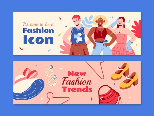 Fashion trends horizontal banner